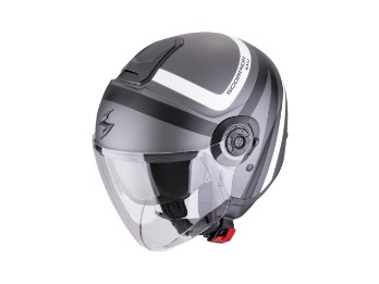 EXO-City II Riva Motorradhelm (Silbermatt/Schwarz/Weiß)