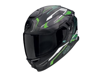 EXO-GT SP Air Augusta Motorradhelm (Schwarzmatt/Grau/Grün)