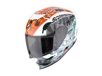 EXO-JNR Air The4Elements Motorradhelm (Weiß/Blau/Orange)