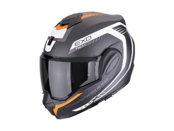 EXO-TECH EVO CARBON Cosy Motorradhelm (Schwarzmatt/Orange)
