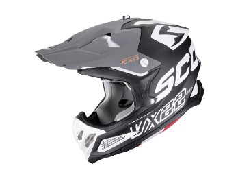 VX-22 Air Updown Motorradhelm (Schwarzmatt/Weiß/Grau)