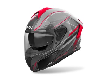 Spark 2 Shadow Motorradhelm (Graumatt/Schwarz/Rot)