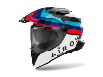 Commander 2 Doom Motorradhelm (Weiß/Schwarz/Blau/Rot)