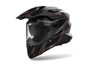 Commander 2 Carbon Stylish Motorradhelm (Carbon/Schwarz/Rot)