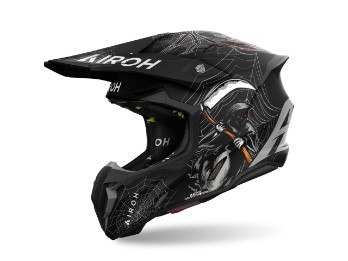 Twist 3 Arcade Motorradhelm (Schwarzmatt/Grau/Rot)