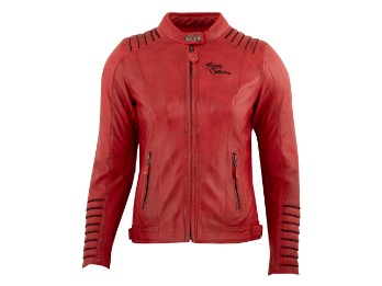 Amanda Lederjacke Damen (rot/schwarz)