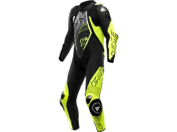 Audax D-Zip 1tlg. Perf. Lederkombi (Schwarz/Gelb/Weiß)