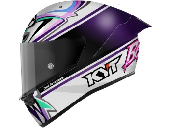 KX-1 Race GP Bastianini Replica 2024 Motorradhelm (Weiß/Lila/Pink/Grün)