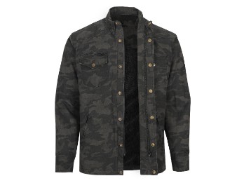 Military Jack Army Hemd Herren (schwarz/camouflage)