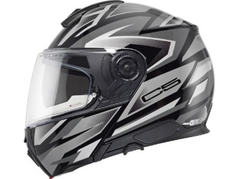C5 Zenith Black Motorradhelm (Schwarz/Grau/Silber)