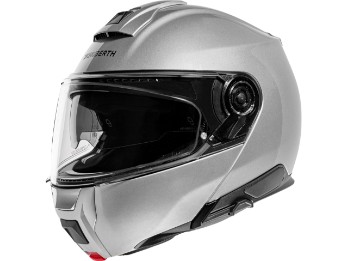 C5 Glossy Silver Motorradhelm Silber