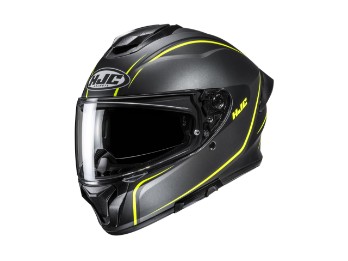 C71 Quez Integralhelm (Schwarzmatt/Neongelb)