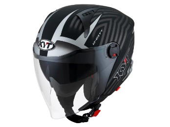 D-City Lucent E06 Motorradhelm (Schwarzmatt/SIlber)