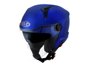 D-City Plain Blue Metal E06 Motorradhelm (Blau)
