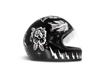 Rivale Panther Motorradhelm (Schwarz/Weiß)