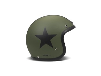 Retro Star Green Motorradhelm (Grünmatt)
