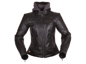 Edda Motorrad Lederjacke Damen (schwarz)