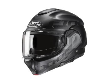 F100 Hetal Motorradhelm (Schwarzmatt/Grau)