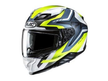 F71 Fes MC3HSF Motorradhelm (Weißmatt/Gelb/Blau)