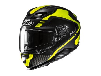 F71 Tozz MC3H Motorradhelm (Schwarz/Fluogelb)