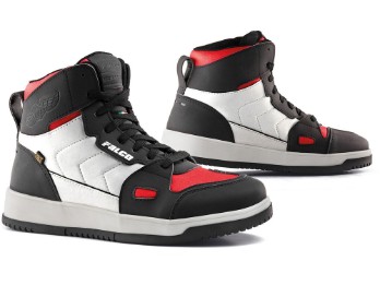 Harlem Motorradstiefel Herren (schwarz/weiß/rot)
