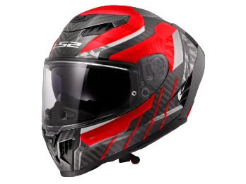 FF807 Dragon Trax Motorradhelm (Rot/Schwarz/Carbon)