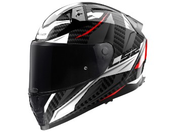 FF811 Vector II Carbon Savage Motorradhelm (Grau/Weiß/Rot)