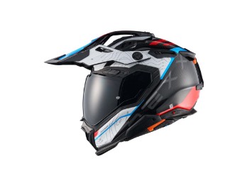 X.Wed 3 Furka Carbon Motorradhelm (Weiß/Rot/Carbon)
