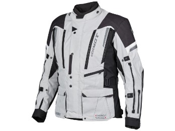 InsideOut Motorrad Textiljacke (hellgrau/schwarz) inklusive Regenjacke