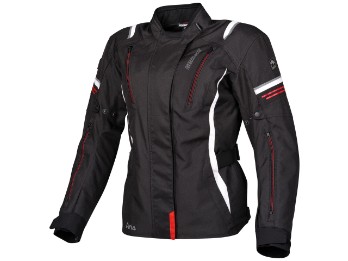 Motorrad Textiljacke Aria Damen (schwarz/weiß-rot)