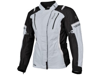 Motorrad Textiljacke Aria Damen (hellgrau/schwarz)