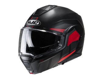 i100 Beis MC1SF Klapphelm (schwarzmatt/rot)