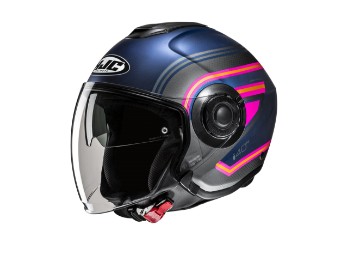i40N Linia MC28SF Motorradhelm (Blaumatt/Grau/Pink)