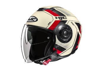 i40N Velu MC1 Motorradhelm (Beige/Schwarz/Rot)