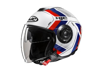 i40N Velu MC21 Motorradhelm (Weiß/Rot/Blau)