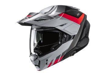 i80 Imes Motorradhelm (Graumatt/Schwarz/Rot)