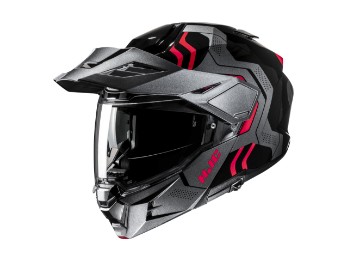 i80 Velly MC1 Motorradhelm (Grau/Schwarz/Rot)
