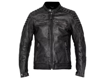Storm Motorrad Lederjacke Herren (schwarz)