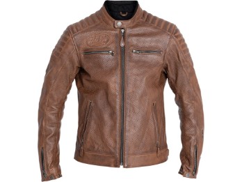 Storm Motorrad Lederjacke Herren (braun)