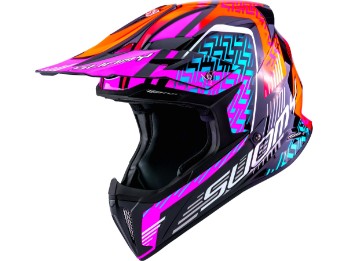 X-Wing Motley Motorradhelm (Rot/Lila/Blau)