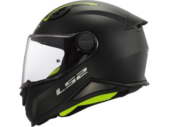 FF812 Kid Solid Motorradhelm Kinder (Schwarzmatt/Neongelb)