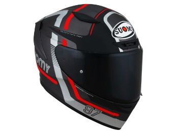 Track-1 Ninety Seven Integralhelm (schwarz/rot/grau)
