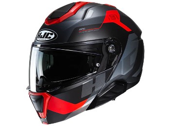 i91 Carst Klapphelm (Schwarz/Grau/Rot)