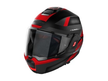 N120-1 Subway N-Com Klapphelm (Schwarzmatt/Rot)