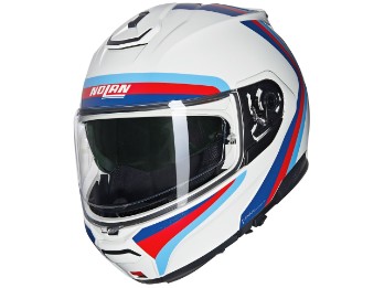 N100-6 N-Com Assoluto 347 Motorradhelm (Weiß/Blau/Rot)