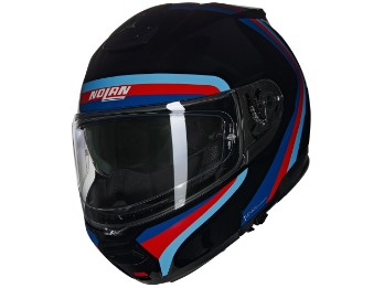 N100-6 N-Com Assoluto 349 Motorradhelm (Schwarz/Silber/Weiß)