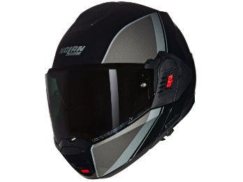 N120-1 N-Com Verniciatura Speciale 341 Motorradhelm (Schwarz/Grau/Silber)