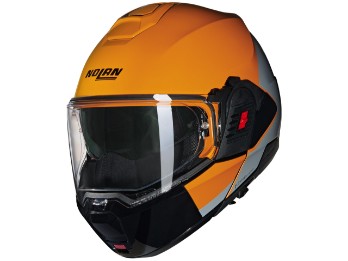 N120-1 N-Com Grafo 350 Motorradhelm (Orange/Grau/Schwarz)