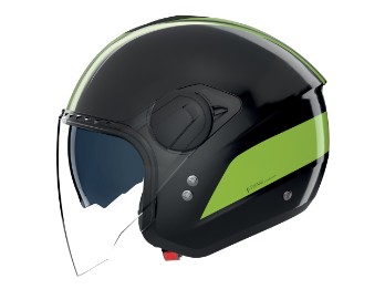 N20-2 Visor Dolce Vita Motorradhelm (Schwarz/Neongrün)