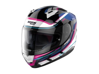 N60-6 Lancer Integralhelm (schwarz/weiß/pink/blau)